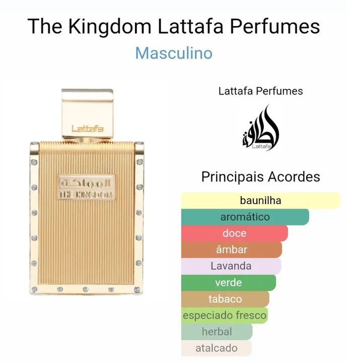 Perfume Arabe Lattafa The Kingdom Masculino - 100ml - Foto 3