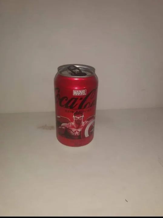 Latinha Coleção Marvel Coca Cola Capitão America Higienizada - Foto 3