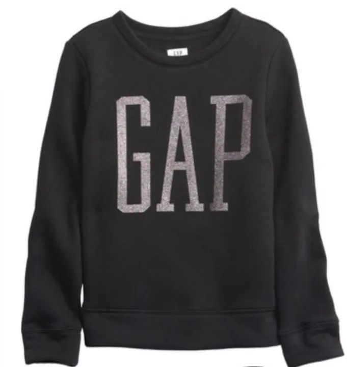 Blusa de Moletom Gap Original menina Kids TAM 8 - preto (logo com glitter)