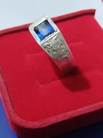 Anel de Prata 950 Pedra Zircônia - Foto 3