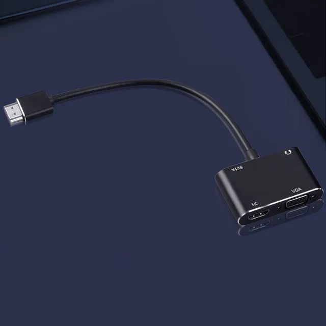 Conversor Duplicador Hdmi Macho Em 1 Vga E 1 Hdmi