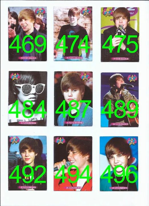 5 Cards Cartas Figurinhas Justin Bieber Idolos Pop Music - Foto 5