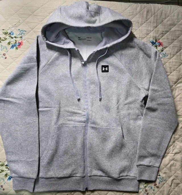 Moleton Under Armour rival fleece fz hoodie cinza claro