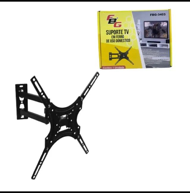 Suporte TV Ferro Reclinável 14 a 55 Pol Universal - Articulado - Loja Coimbra Computadores - Foto 4