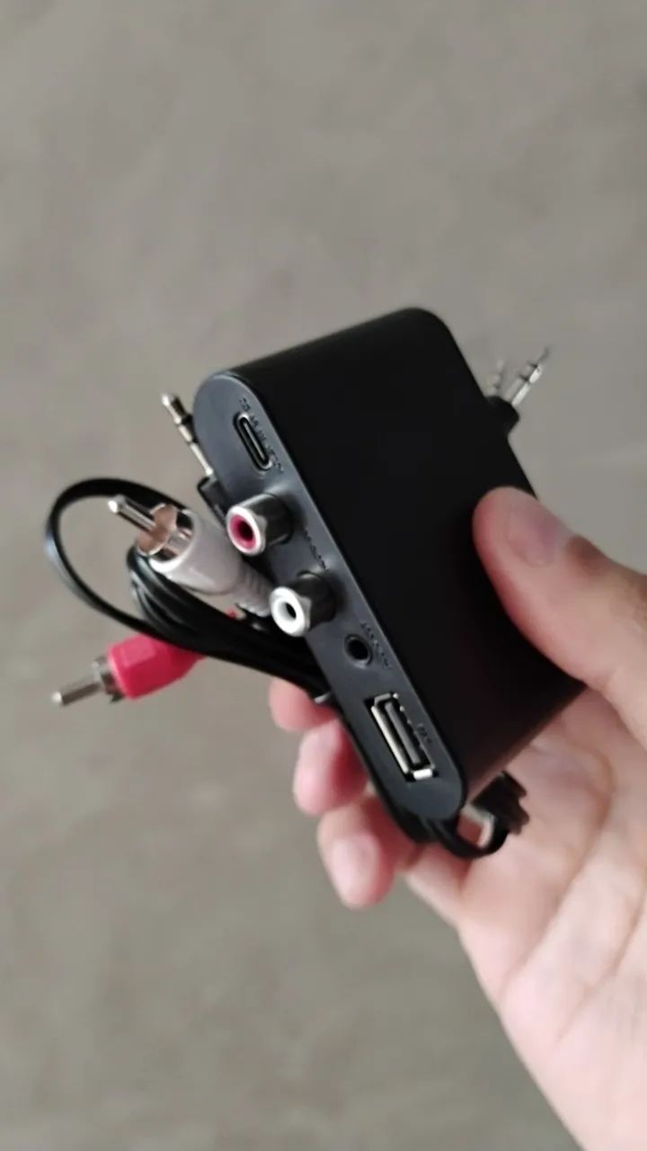 Receptor de Áudio Bluetooth 5.0 - Com Cabos - RCA / P2 - Novo