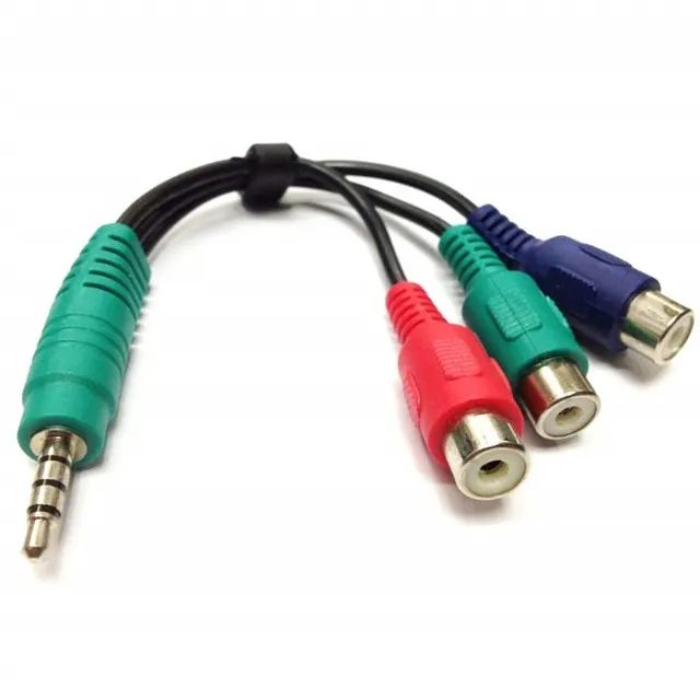 Cabo P3 para RCA YPbPr Vídeo Componente