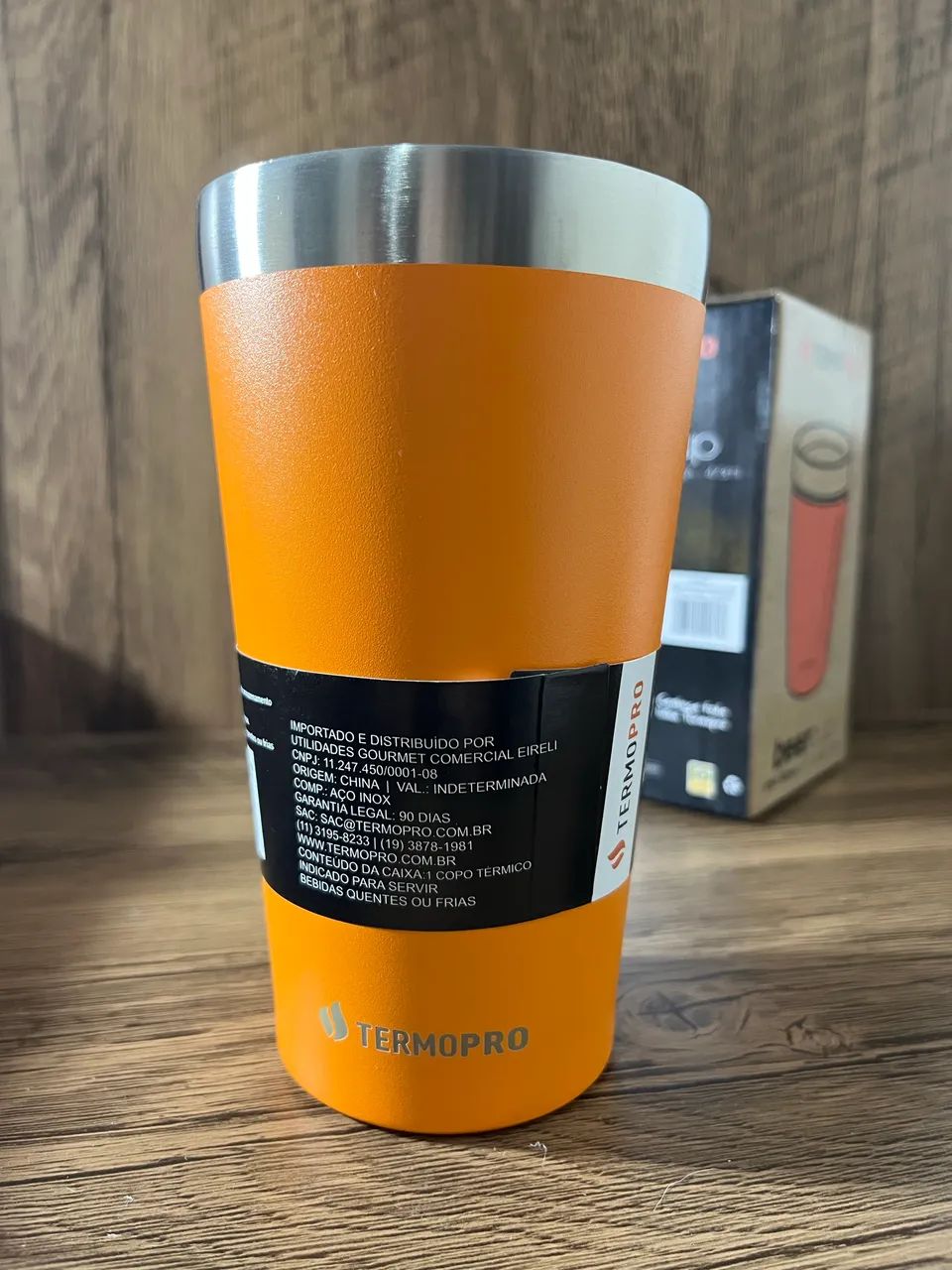 TERMOPRO Copo Térmico para Cerveja 473ml Laranja - Foto 3
