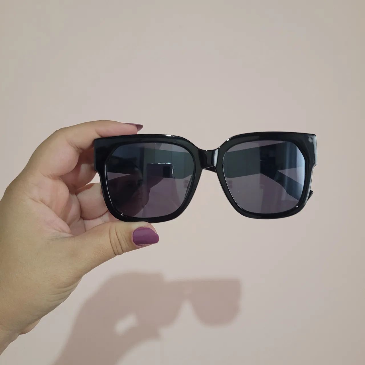 Óculos de sol feminino quadrado preto novo