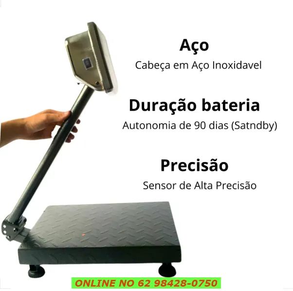 Balança Digital Eletrônica Comercial Com Mastro E Tara 150kg - Foto 3