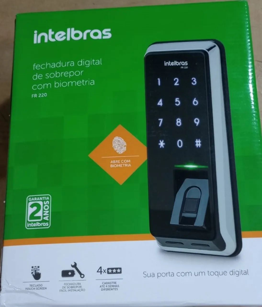 Fechadura Digital de Sobrepor com biometria - Intelbras Modelo FR 220 - Nova na caixa