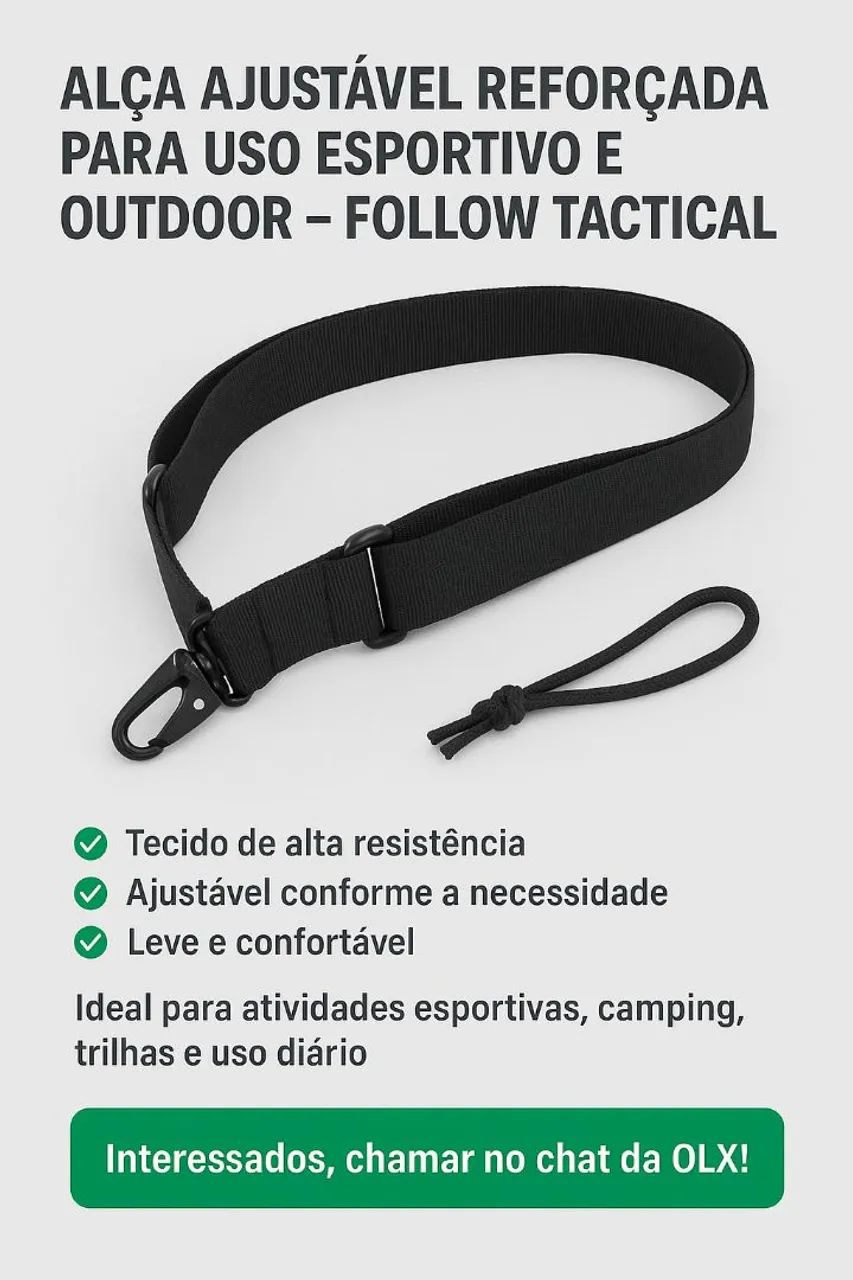 Alça ajustável reforçada para uso esportivo e outdoor