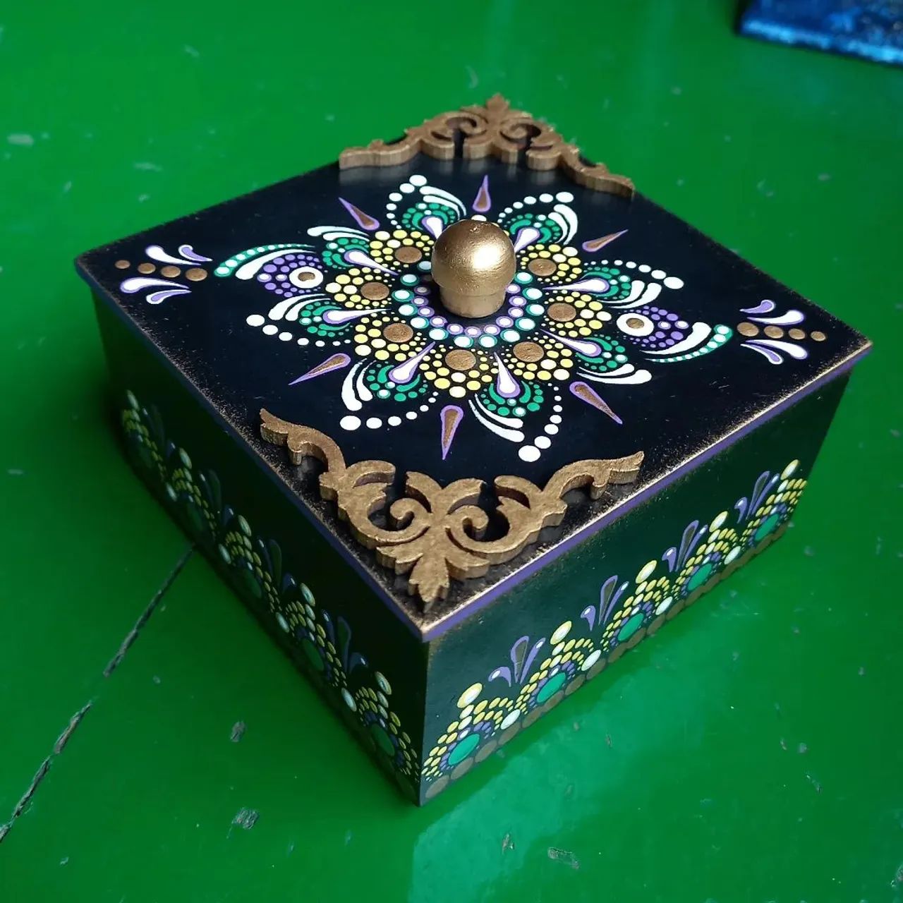 Caixinha MDF decorada mandala - Foto 2