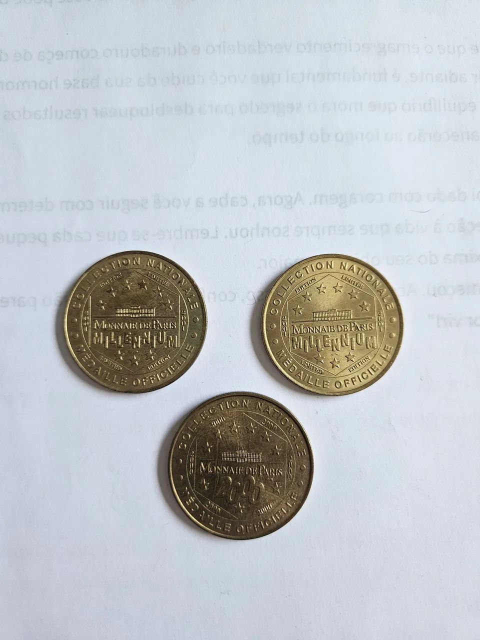 3 moedas antigas Monnaie de Paris