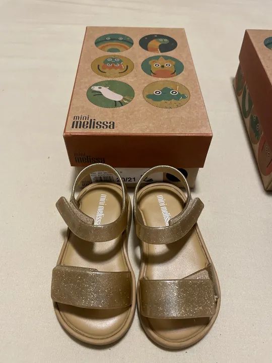Sandálias Mini Melissa Infantil - Dourado e Preto - Foto 2