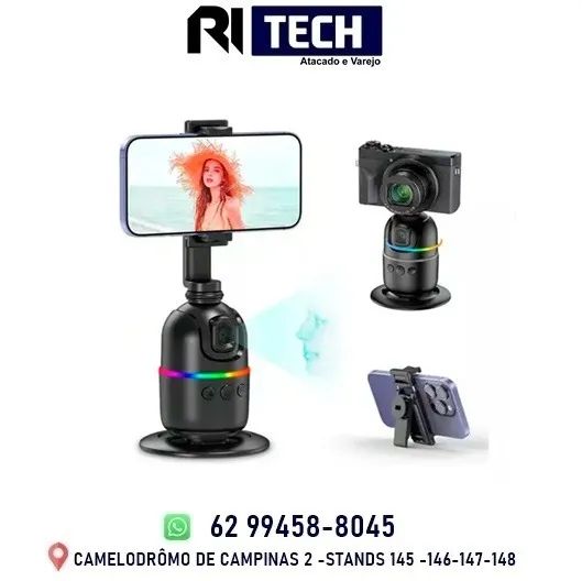 Suporte Celular de Mesa com Rastreamento Facial Grava sem as Mãos Video Blogueira