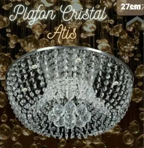 Plafon de Cristal de 27cm com 4 lâmpadas (Luminária de Teto)