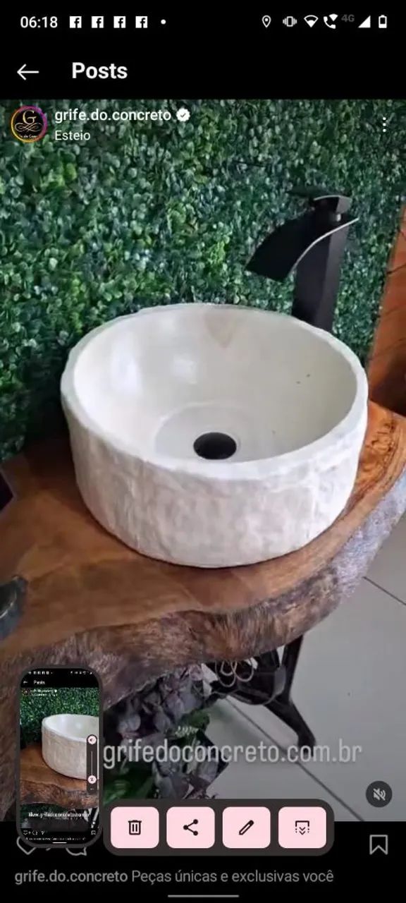 Cuba/Pia de Concreto com Design Exclusivo - Foto 4