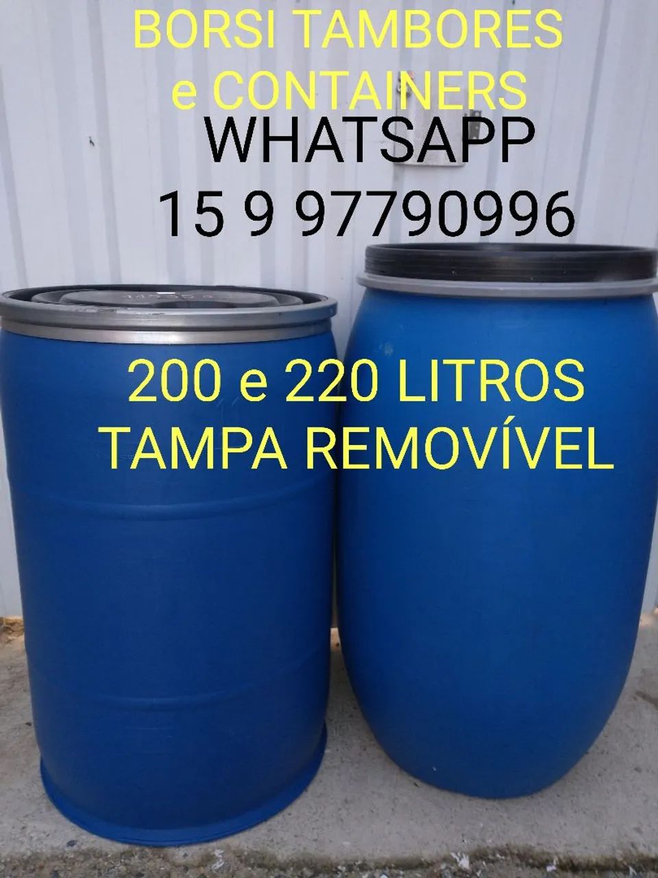 Bombona 200 Litros Tampa Fixa Container IBC Tambor Plastico  - Foto 5