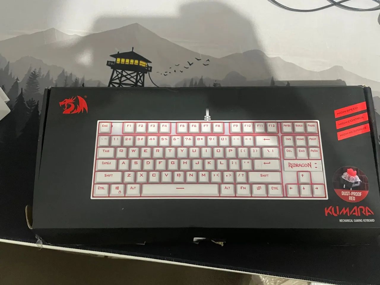 Teclado mecânico Switch Red, Redragon Kumara Lunar white  - Foto 4