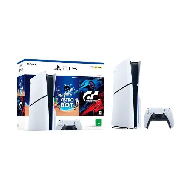 Console Playstation 5 Slim Com Leitor De Discos + Controle + 2 Jogos Novo Lacrado C/ Nf - Foto 4