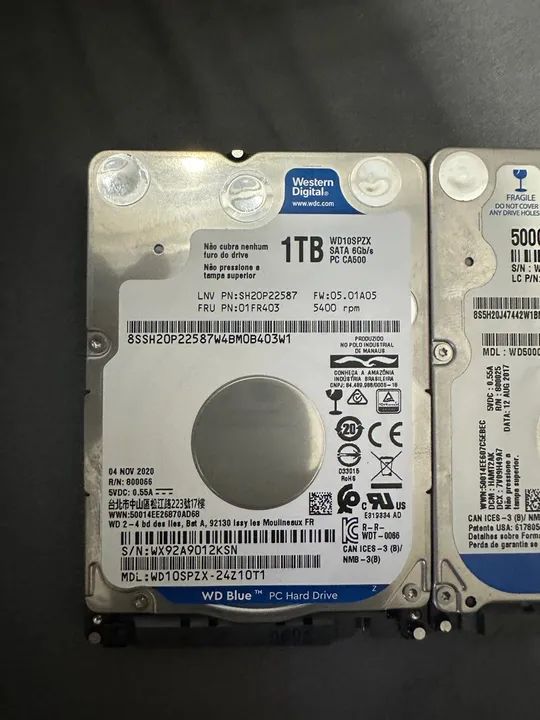 Vendo 2 HD Western Digital Blue 1TB SATA 6Gb/s