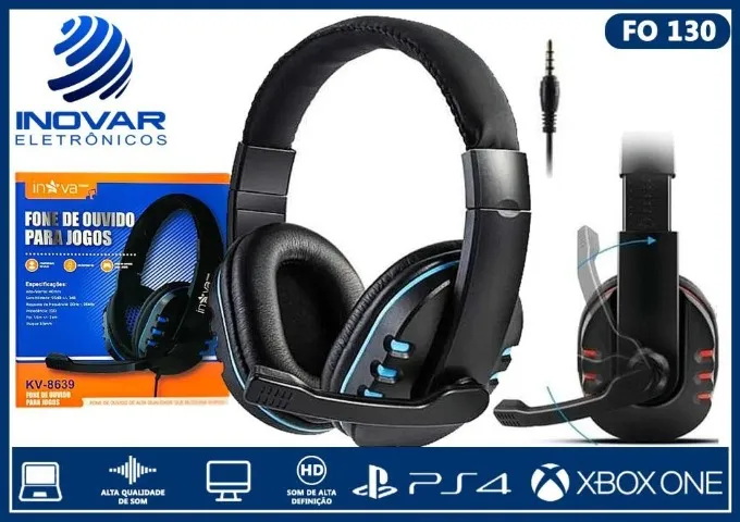 HEADSET GAMER COM MICROFONE FONE DE OUVIDO PS4 XBOX ONE 8639