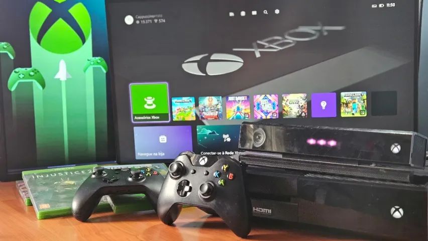 Xbox One + 2 Controles + Kinect + 4 Jogos - Foto 4