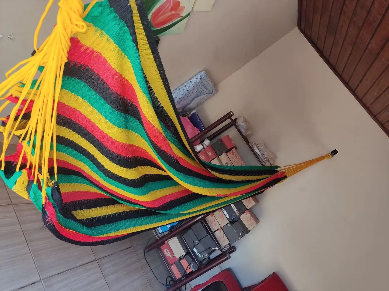 Rede de descanso colorida para área externa de nylon 