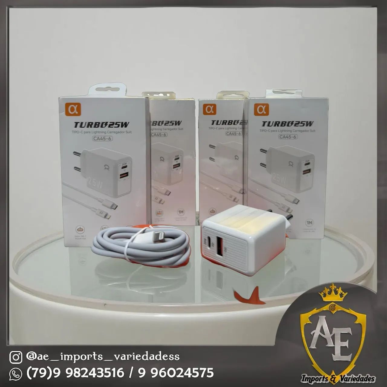 Carregador Turbo 25W Tipo-C para Lightning CA45-6