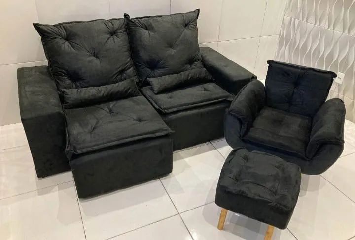 Sofá Retrátil Poltrona e Puff - Foto 5