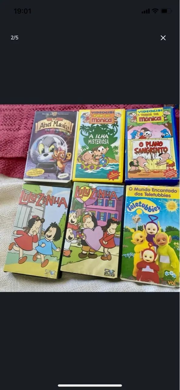 A partir de 5 fitas VHS,10,00(cada fita), escolha qual desejar