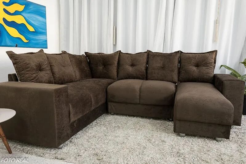 Sofá canto com Chaise várias cores 1,80x2,40