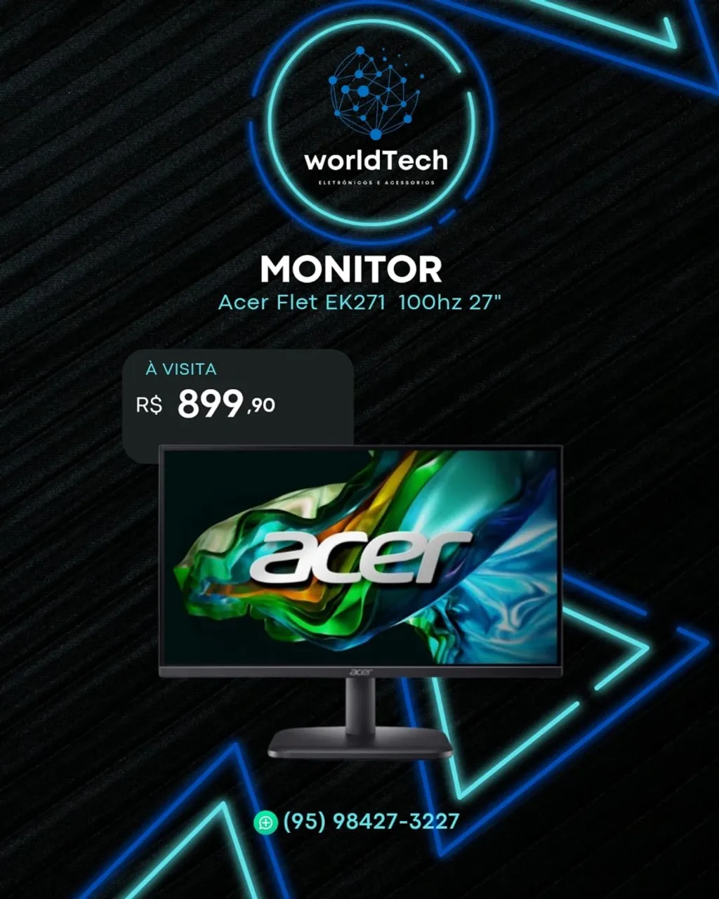 Monitor Acer Flet EK271 100hz 27"