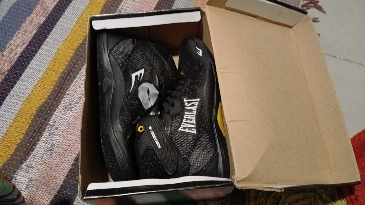 Tênis Everlast Forceknit 4 Preto e Amarelo Tam 41.  - Foto 4