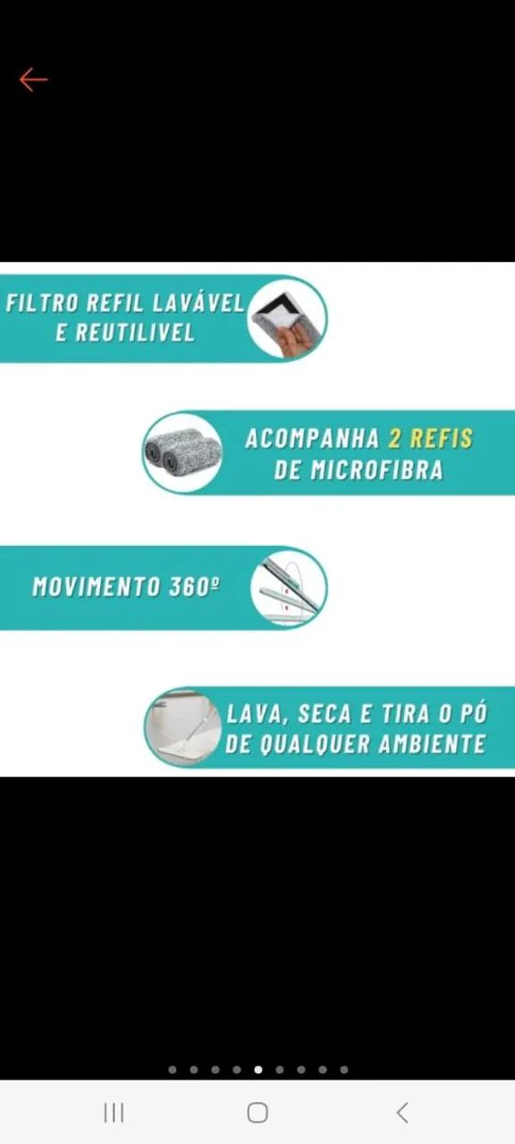 Mop plano inteligente com cabo extensível - Foto 5