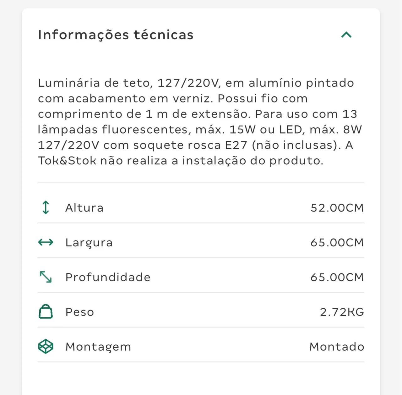 LUMINÁRIA DE TETO ÁTOMO - Foto 4