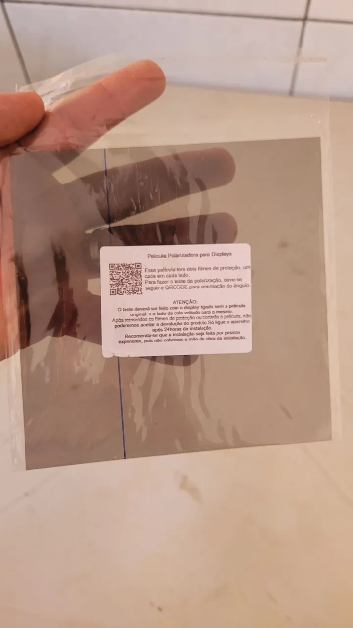 Película Polarizadora para Displays - Peça de Moto