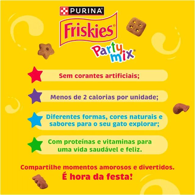 Petisco Friskies Party Mix Sabor Frango para Gatos 40 g - Foto 4
