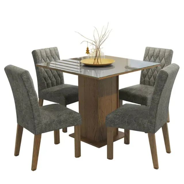 Mesa De Jantar 0.90mx0.90m Com 4 Cadeiras - Foto 2