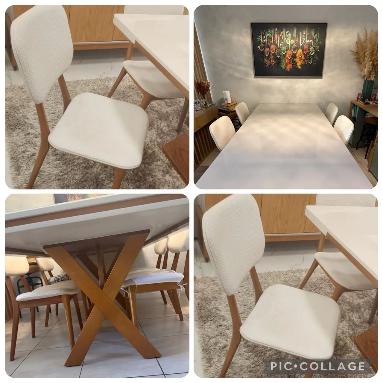 Vendo mesa com 6  cadeiras madeira maciça  - Foto 2
