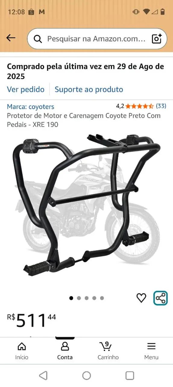 Protetor de carenagem XRE 190 2023/2024