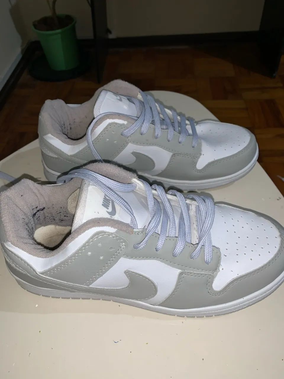 Tênis Estilo Dunk Low Cinza e Branco - Tamanho 39 - Foto 2