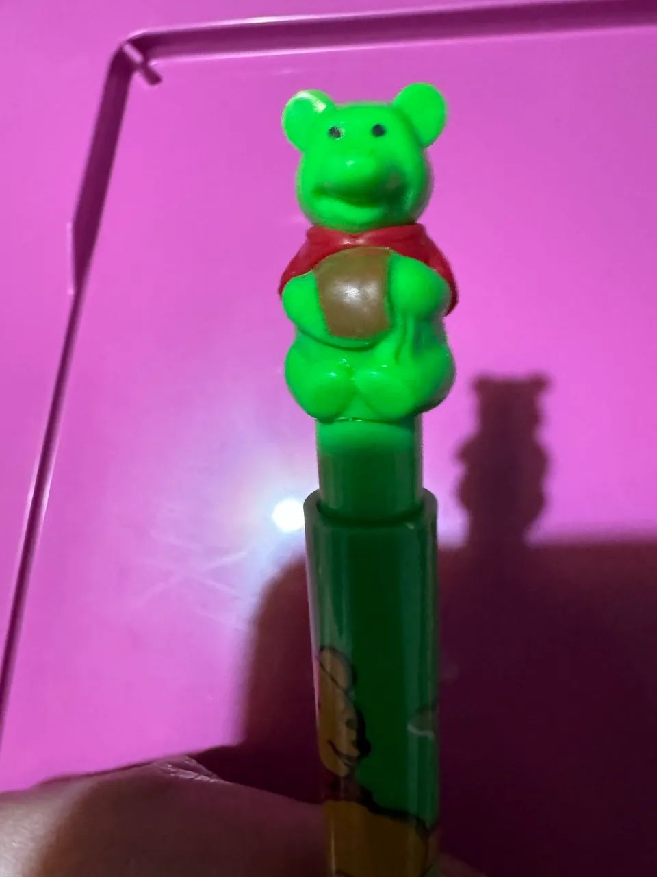 Lapiseira rara e antiga Ursinho Pooh verde década de 80 - Foto 3