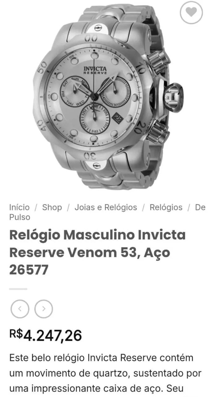 RELÓGIO INVICTA VENON RESERVE 53mm - Foto 3