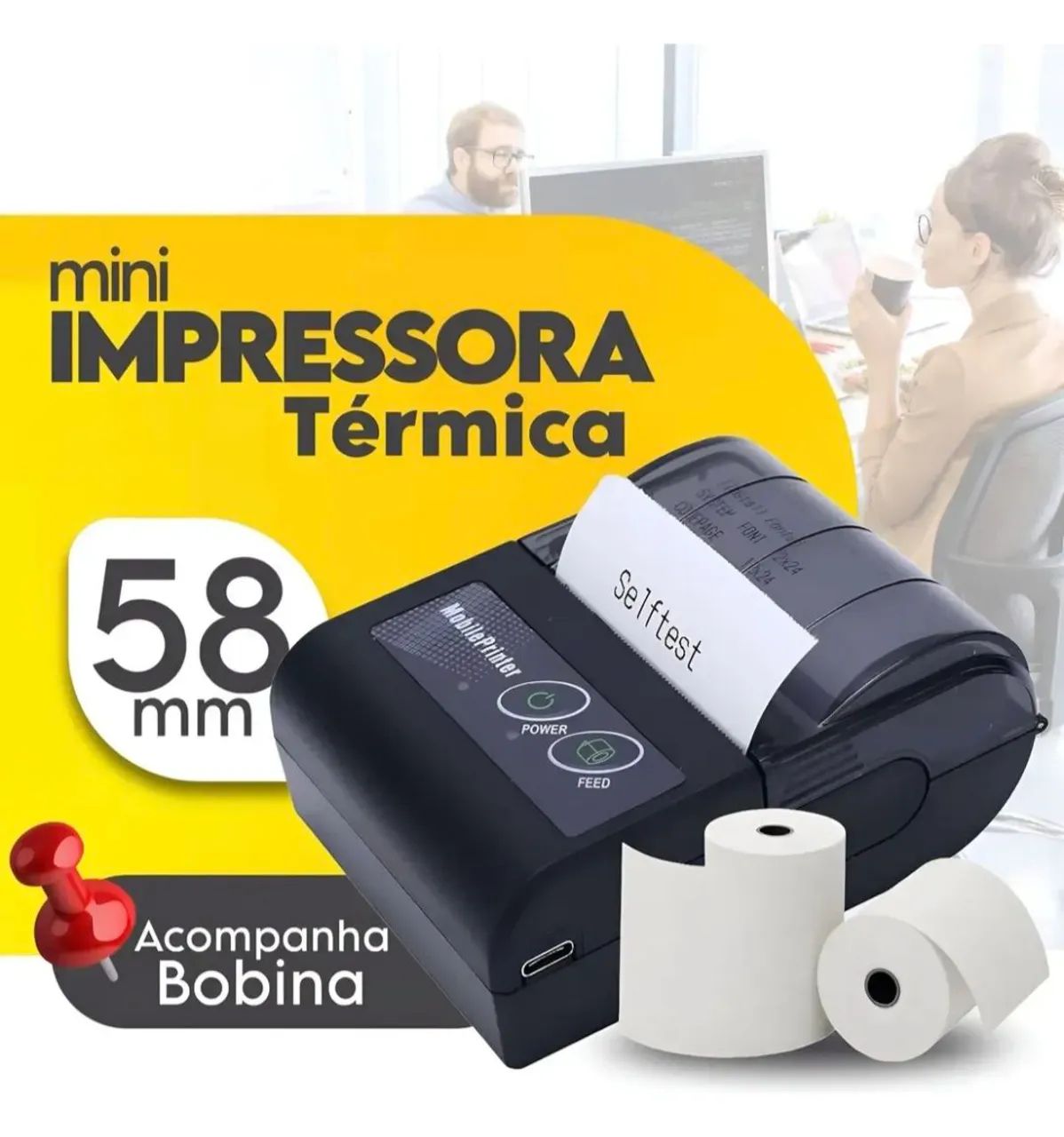 Impressora Térmica + 10 bobinas - Foto 2