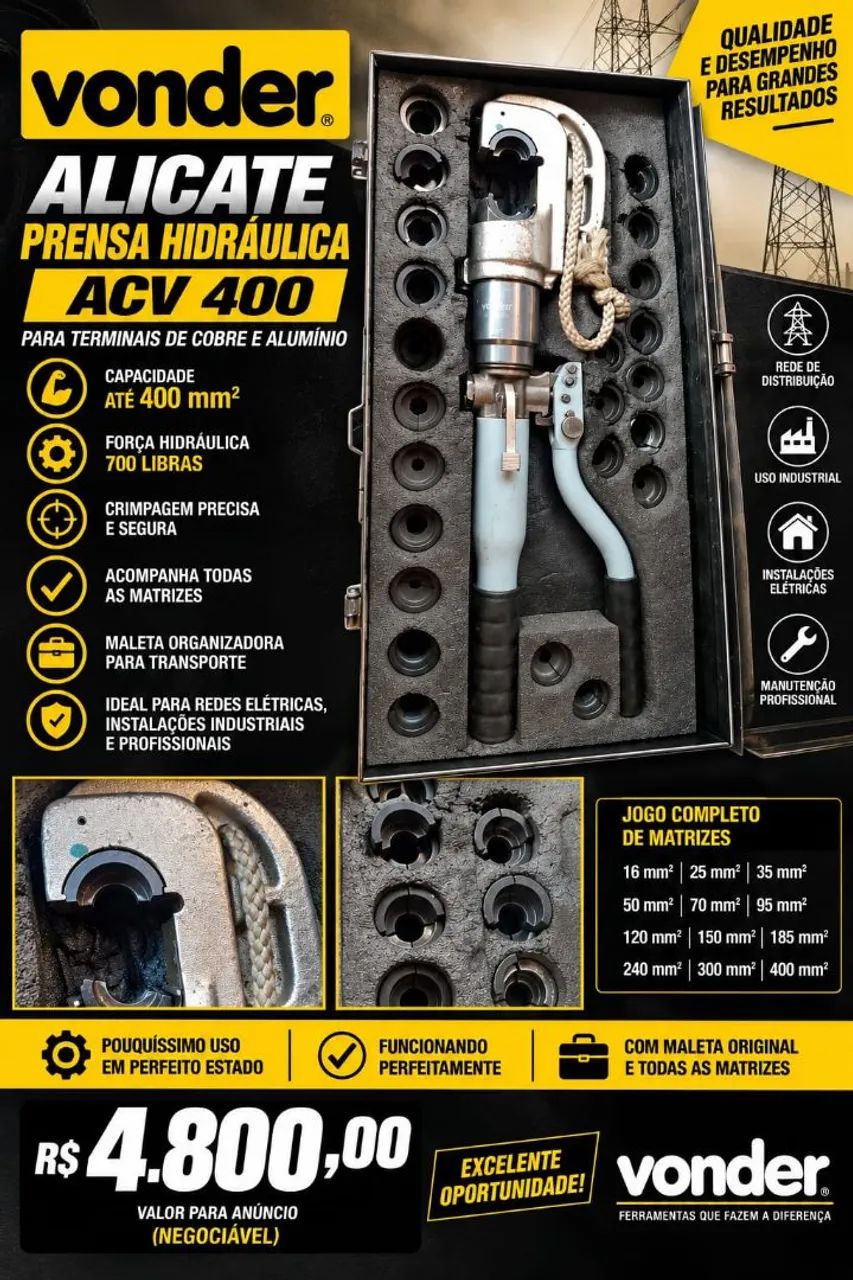 Alicate prensa hidráulica ACV 400