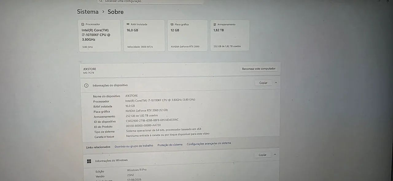PC games i7 10700kf rtx 2060 12 gb - Foto 4