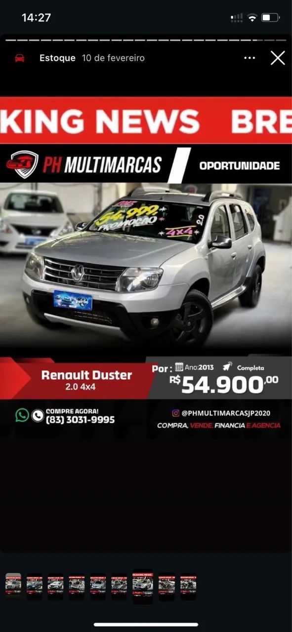 Renault Duster Dynamique 4X4 2.0 Hi-flex 16V MEC 2013