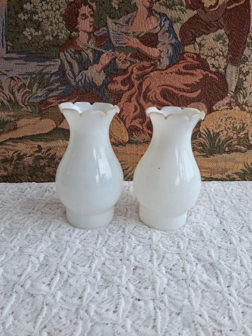 Dupla de cúpulas em opalina 