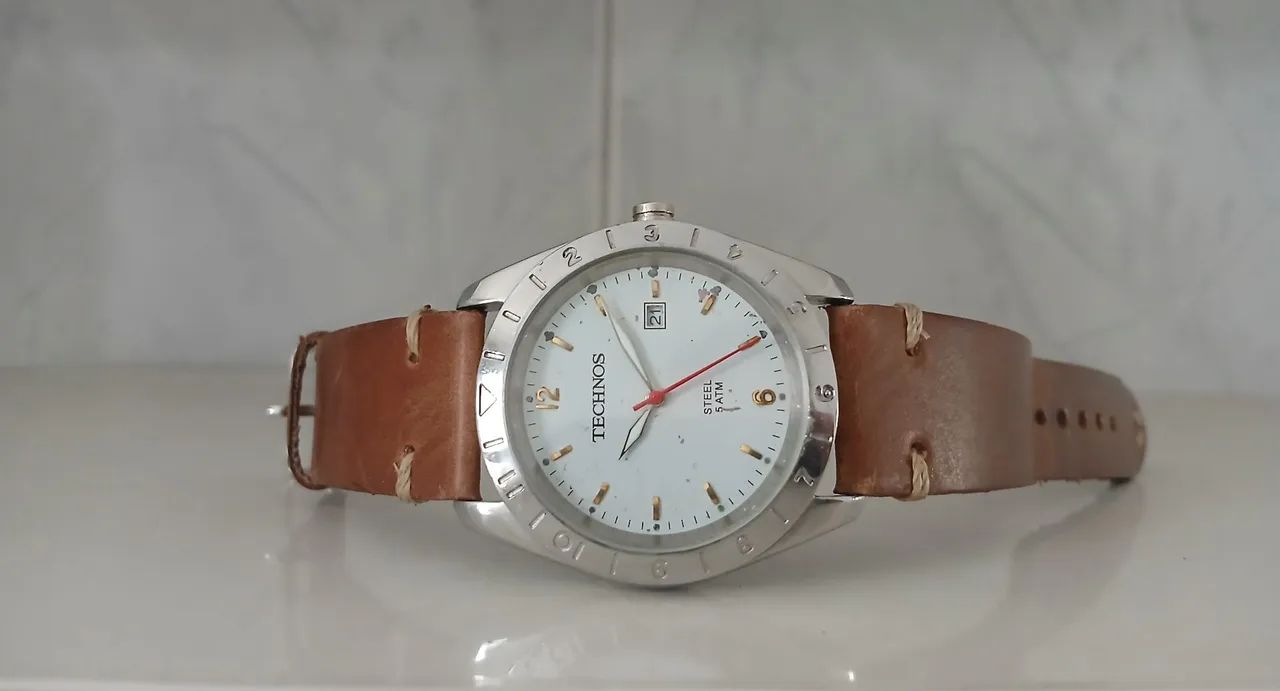 Relógio TECHNOS STEEL social clássico quartz seminovo, estudo trocas.  - Foto 2